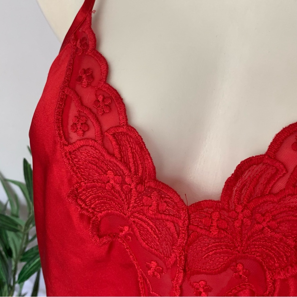 v i n t a g e :: Satin Slip Dress Lace Nightgown Chemise - Picture 5 of 12